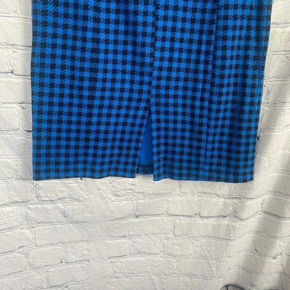 5/$20 Women’s Go International Houndstooth Strapless Dress size 12 Black Blue - Picture 5 of 6